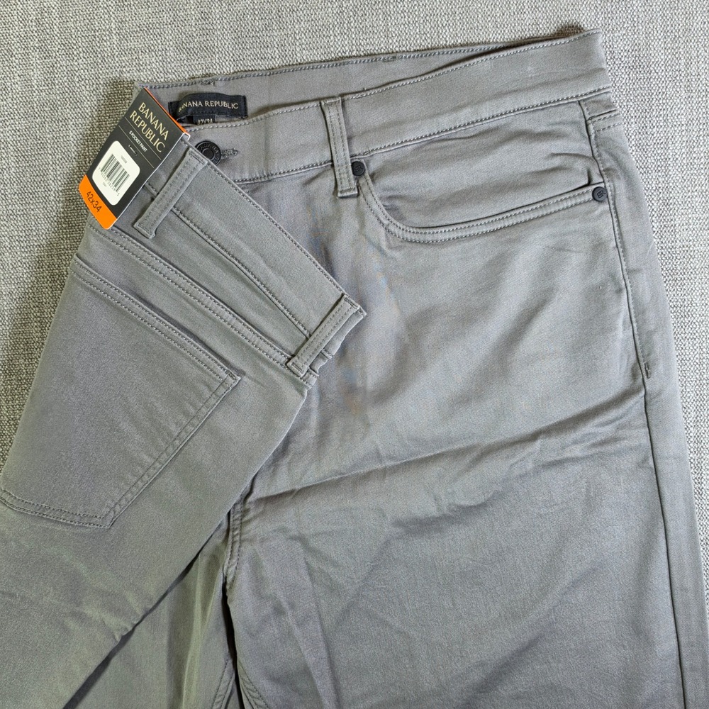 NEW Banana Republic 5 Pocket Pant Mens 42/34 Gray Stretch